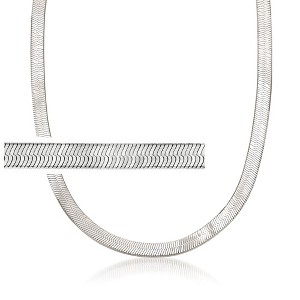 Ross-Simons Italian 6mm Sterling Silver Herringbone Chain Necklace - 1 of 4
