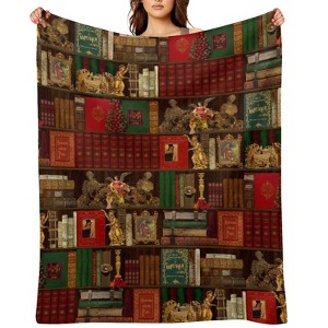 Magical Christmas Library Christmas Throw Blanket Soft Fleece Christmas Blanket Cozy Flannel Throw for Couch Bed 30x40 inches - 1 of 1