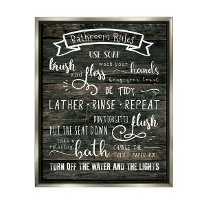 Stupell Industries Rustic Bathroom Rules Sign Good Hygiene List - 1 of 4