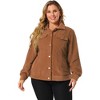 Agnes Orinda Women's Plus Size Corduroy Casual Winter Stand Collar Boyfriend Fashion Jackets - 4 of 4