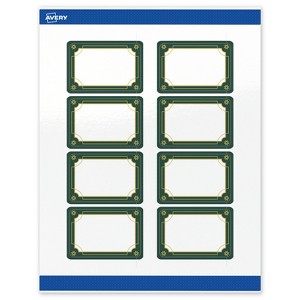 Avery Labels, 2" x 3", Gold-Green Border, Glossy, 80ct - 1 of 4