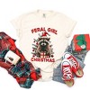 Simply Sage Market Women's Feral Girl Christmas Short Sleeve Garment Dyed Tee - 3 of 4