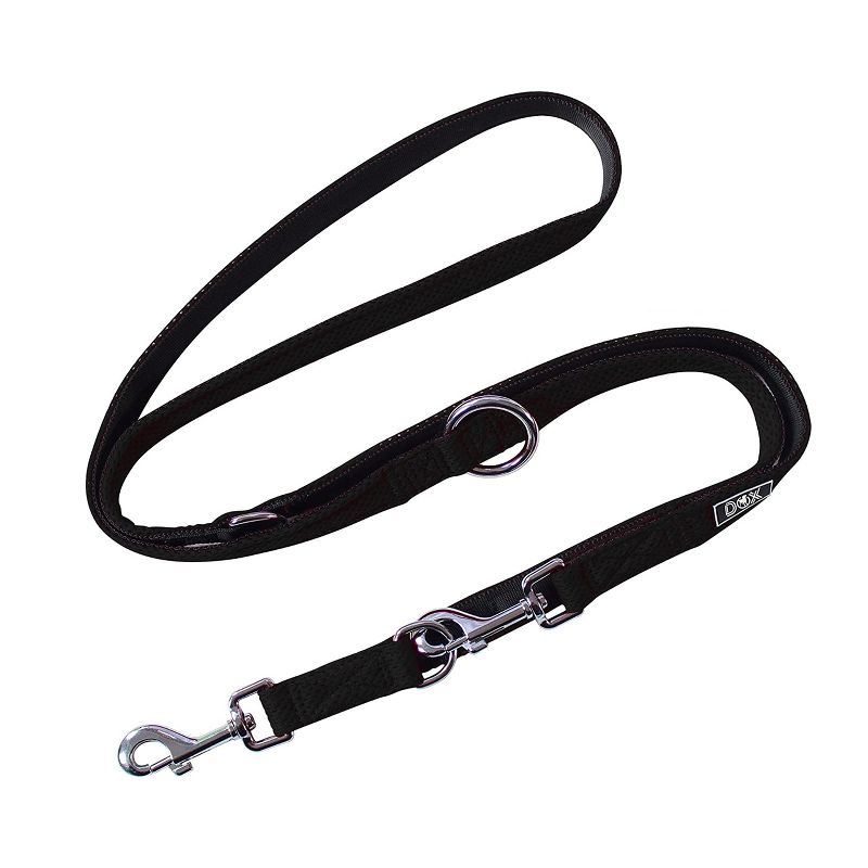 DDOXX 6.6 ft 3-Way Adjustable Airmesh Small Dog Leash - Black, 1 of 6