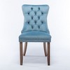 Kumasinova Set of 2 Upholstered Velvet Dining Chairs with High Backrest, Solid Wood Kitchen Chairs with Decorative Rivets, Modern Armless Chairs - 4 of 4