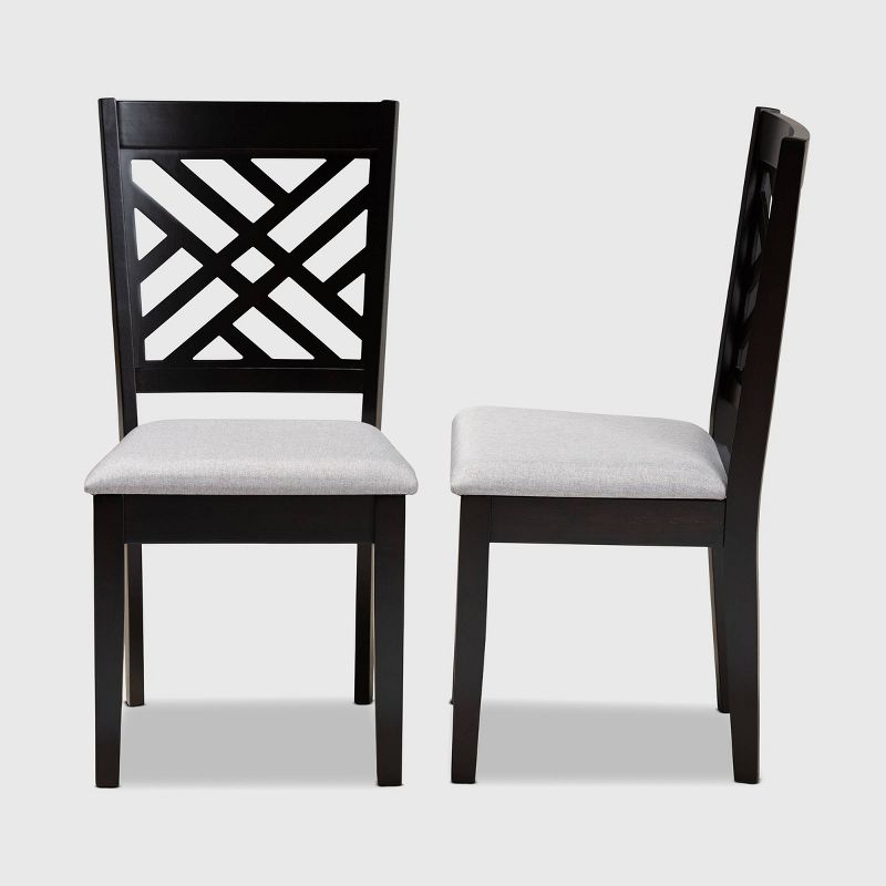 2pc Caron Upholstered Wood Dining Chair Set - Baxton Studio, 4 of 8
