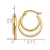 Black Bow Jewelry 1mm Double Split Round Hoop Earrings in 14k Yellow Gold, 17mm (5/8 In) - 4 of 4