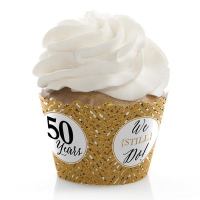 Big Dot of Happiness We Still Do - 50th Wedding Anniversary Party Decorations - Party Cupcake Wrappers - Set of 12