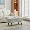 Vynxaria White 48" Upholstered Storage Ottoman and Entryway Bench - Versatile Seating and Storage Solution - 4 of 4