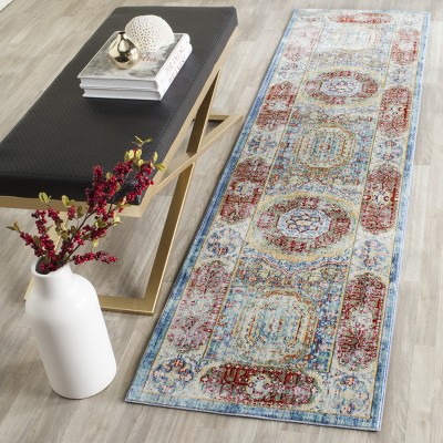 Valencia Blue Wool and Synthetic Easy Care Runner Rug