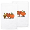 Linum Home Textiles 2pc Peace Love Pumpkin Hand Towel Set White : Microfiber, Machine Washable, Non-Slip Backing - 4 of 4