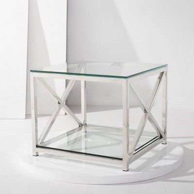Hayward 24" Chrome and Glass Square End Table