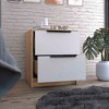 CAVINAS Modern Nightstand with 2 Storage Drawers Classic Wooden Night Stand with Metal Handles Bedside Table for Bedroom, Living Room - 2 of 4