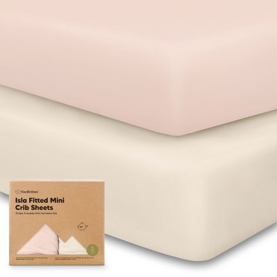 KeaBabies 2-Pack Isla Mini Crib Sheets, Pack and Play Sheets Fitted, Pack N Play Sheets, Fitted Crib Sheet