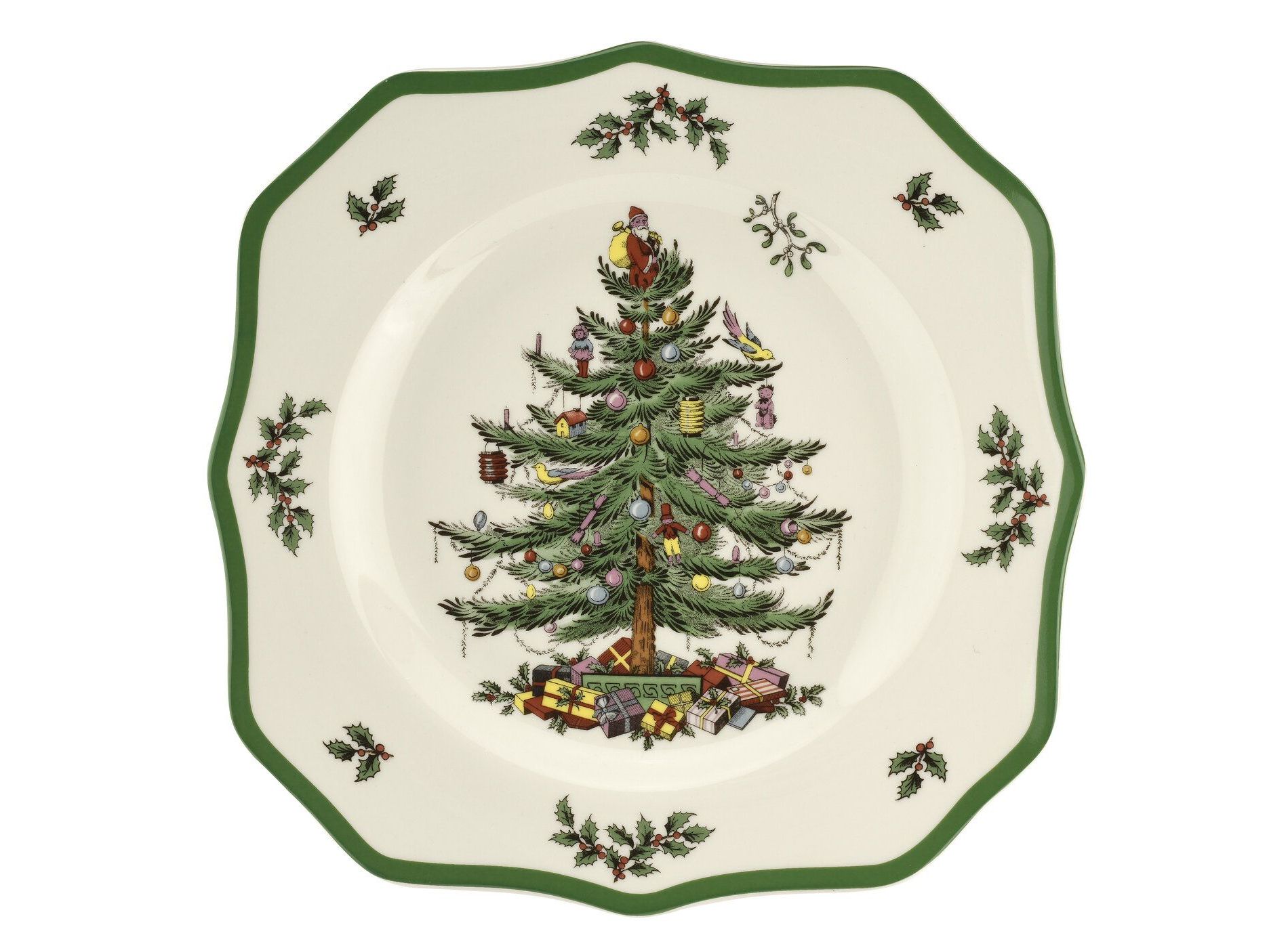 Spode Christmas Tree Scalloped Dinner Plate