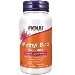 Methyl B-12 5000 mcg by Now Foods  -  90 VegCap - 1 of 3