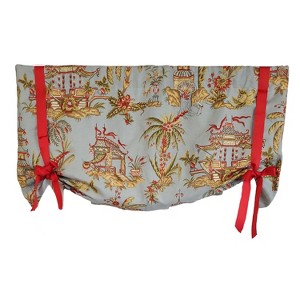 RLF Home 3" Rod Pocket High Quality Fabric Yang Tie-Up Valance for Windows 50" x 24" Multi - 1 of 4