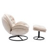 CAVINAS 360° Swivel Accent Chair with Ottoman,Modern Lazy Chair for Living Room,Upholstered Armchair with Metal Base,Living Room Furniture - 4 of 4