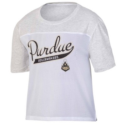 Ncaa Purdue Boilermakers Women's White Mesh Yoke T-shirt : Target