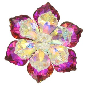 Unique Bargains Women's Rhinestone Sunflower Snowflake Brooch Pin - 1 of 4