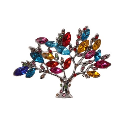 Unique Bargains Christmas Brooches YNCP3655 Christmas Tree Alloy Dripping Wax Multicolor 2.36"x1.77" 1 Pc