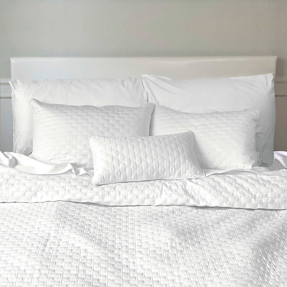 Photos - Bed Linen BedVoyage Twin Melange Coverlet Snow: Hypoallergenic, 300 Thread Count, OE