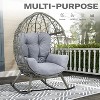 Outdoor Rocking Egg Chair Wicker Patio Rocker 250lb Capacity with Cushioned Comfort - 3 of 4