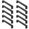 Cauldham Solid Stainless Steel Cabinet Hardware Square Pull Matte Black (8-3/4" Hole Centers) - 10 Pack - 3 of 4