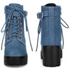 Perphy Women's Round Toe Platform Block Heels Combat Boots - 2 of 4