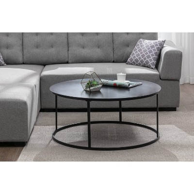 Robertson Transitional Round Black Metal Coffee Table
