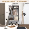 Sapphtopaz Modern 3-in-1 Hall Tree with Coat Rack & Shoe Rack, Pad Seat Entryway Bench with 2 Storage Drawers & 4 Hooks for Entryway, Hallway - 2 of 4