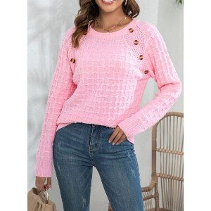 Women’s Casual Leopard Print Knitted Pullover Sweaters Long Sleeve Crew Neck Jumper Tops - 1 of 4