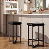 Jojoka Bar Stools Set of 2,24.6" Upholstered Bar Stools with Metal Frame & Footrest for Dining Room - 4 of 4