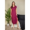 Slickblue Stylish V Neck Batwing Sleeve Long Dress with Hidden Pockets - Soft Stretch Material, 3 Color & Sizes - 2 of 4