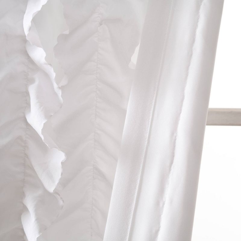 Set of 2 Sophia Ruffle Window Curtain Panels White - Lush Décor, 6 of 8
