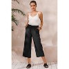 ECUPPER Womens Cotton Cropped Pants Loose Fit Wide Leg Capri Casual Plus Size Elastic Waist Trousers - 4 of 4