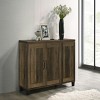 GlasFlength Utility Storage Cabinets Three Door Shoe Storage Cabinet Simple Elegant Design for Entryway Closet, Brown, 12.5"*45"*25" - 2 of 4