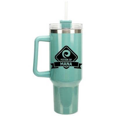 100 North Potion Of Mana Video Gamer Wrap-Around 40 Oz. Stainless Steel Water Bottle Coffee Mug, Spill & Leak Resistant, Travel Tumbler with Handle,