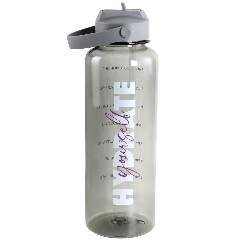 Gibson Home Brever 50oz Hydrate Yourself Hourly Motivation Water Bottle in Grey, 1 of 8