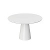 HomeRoots 36" White Wood and Metal Pedestal Base Round Top Dining Table - 4 of 4