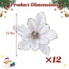 COZONY 12-Piece Glitter Magnolia Flowers with Pearls for Christmas Decor - 4 of 4