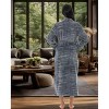 ADR Plush Striped Robe for Women, Long Fleece Plaid Winter Bath Robe, Plus Size - 3 of 3