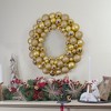 Northlight 3-Finish Shatterproof Ball Christmas Wreath - 24" - Vegas Gold - Unlit - 2 of 4