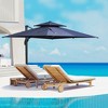 Outsunny 10 x 10FT Offset Patio Umbrella, Hanging Cantilever Umbrella, Square Shape, Aluminum Cross Base, Tilt, 360-Degree Rotation - 2 of 4