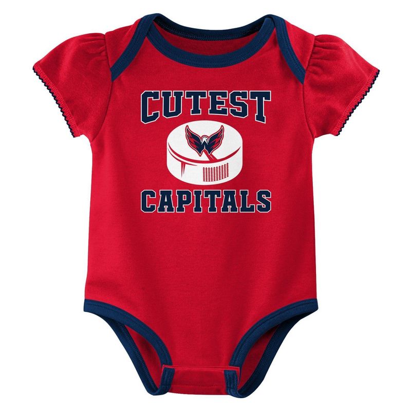 NHL Washington Capitals Infant Girls&#39; 3pk Bodysuit, 4 of 5