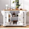 Kitchen Island with Drop Leaf and Wheels, Kitchen Storage Cart with Drawers and Storage Rack, Rolling Kitchen Island with Power Outlet - 4 of 4