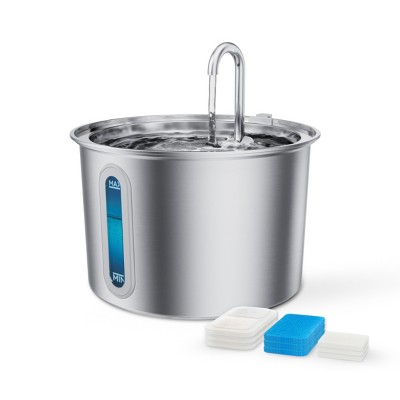 Oneisall PWF-001 Standard 2L Cat Water Fountain with 3PCS Filters, with Snap, Anti-Spill Cats Water Fountains with Quiet Pump (Halloween Sale)