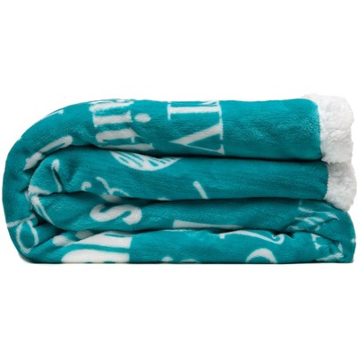 Teal Reversible Fleece and Sherpa Electric Throw Blanket