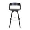 HomeRoots 31" Gray and Black Faux Leather with Metal Swivel Bar Height Bar Chair - 4 of 4