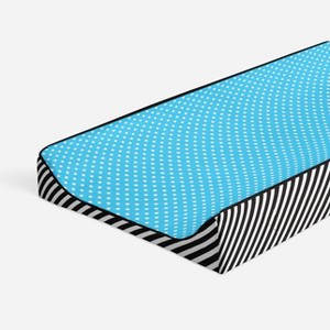 Bacati - Love Black/Turq Pin Dots Changing Pad Cover - 1 of 4