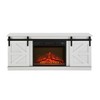 Wooakway 58"L 24"H 15"D Modern Electric Fireplace TV Stand Console with Barn Door Design Overheating Protection Storage Cabinet for TVs up to 65" - 3 of 4
